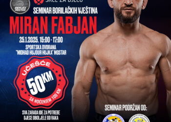 Miran Fabjan (pred)vodi humanitarni seminar MMA u Mostaru