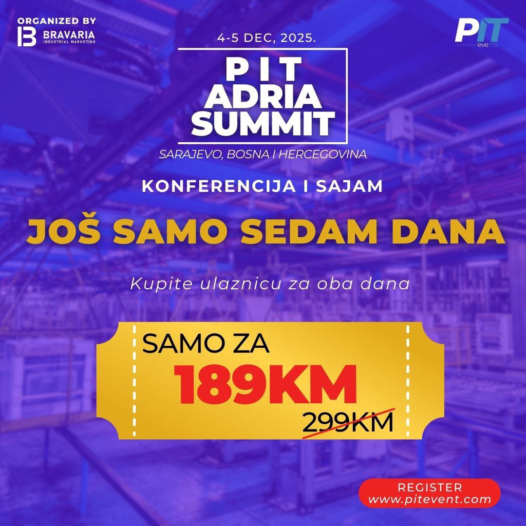 PIT Adria Summit 2025 u Sarajevu: Događaj godine koji redefiniše industriju Balkana