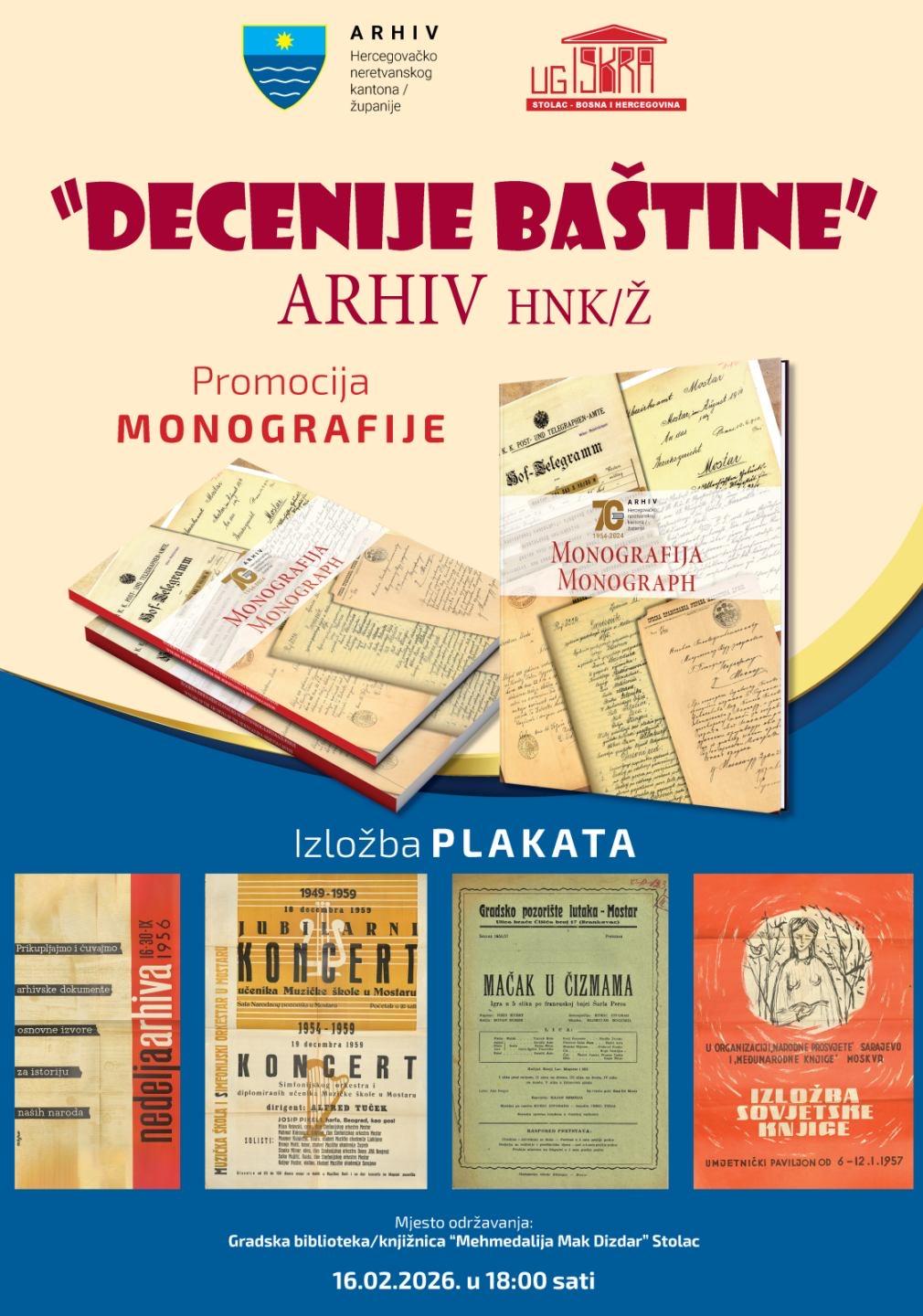 Večer historije u Stocu: promocija monografije i izložba